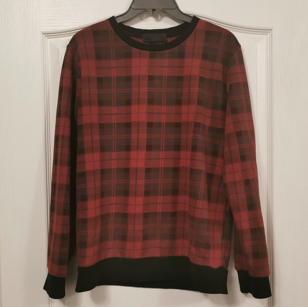21 Men's Red Plaid Sweater/Sweat